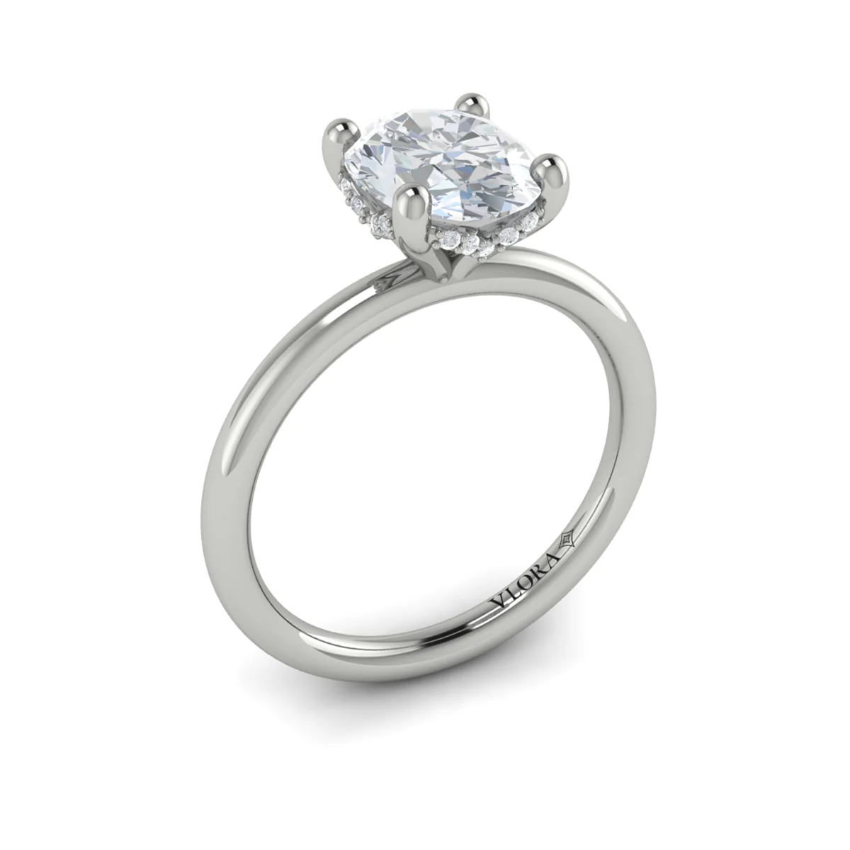 Sincerely, Springer's by Vlora 18K White Gold Oval Engagement Ring Style Mounting - Image 3