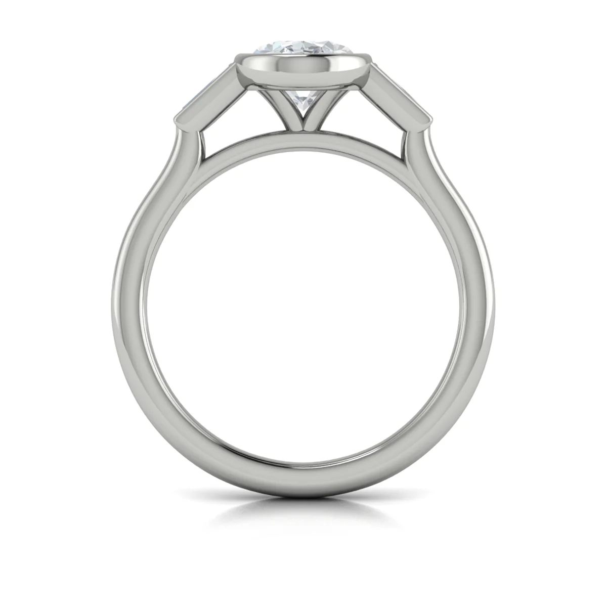 Springer's Forever Select 18K White Gold Oval Three-Stone Engagement Ring Style Mounting - Image 2