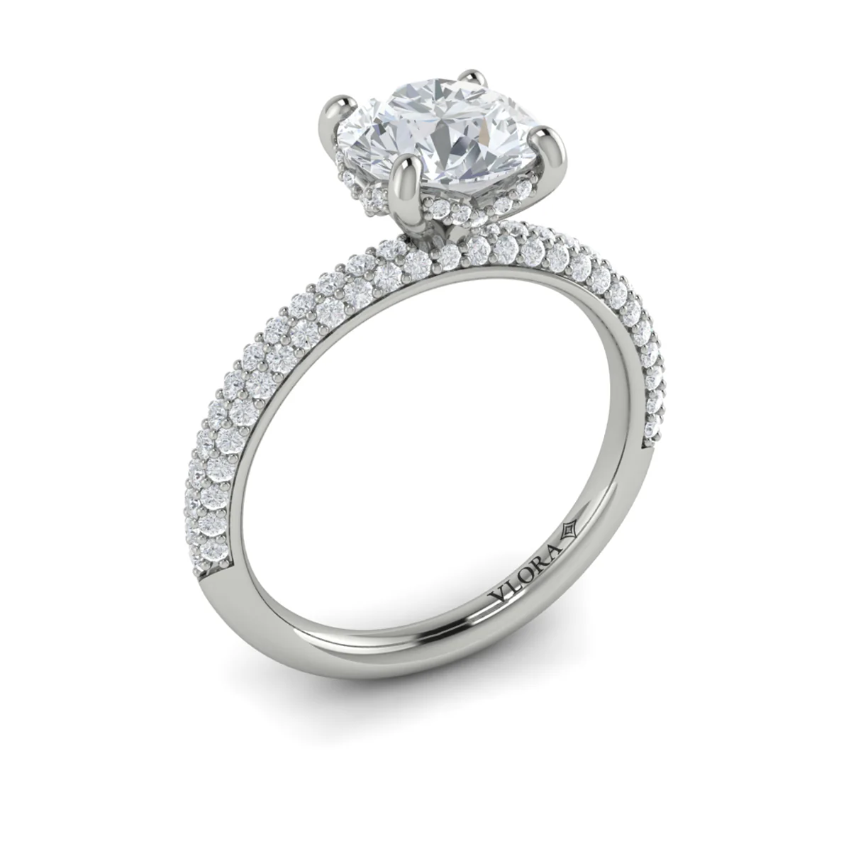 Springer's Forever Select 18K White Gold Round Engagement Ring Style Mounting - Image 3