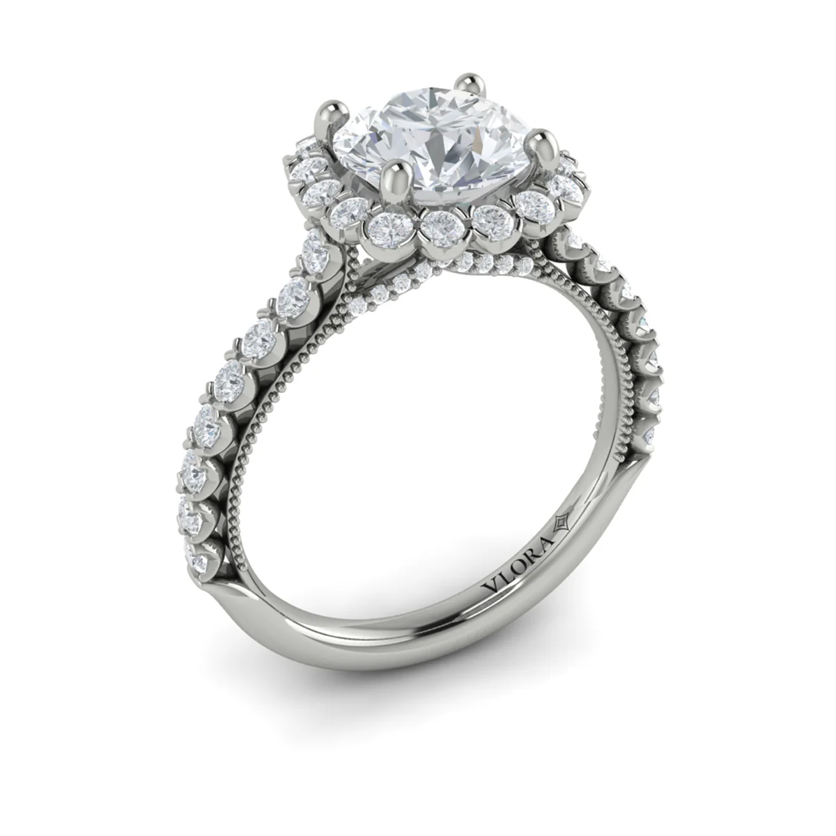 Springer's Forever 18K White Gold Round Engagement Ring Style Mounting - Image 3
