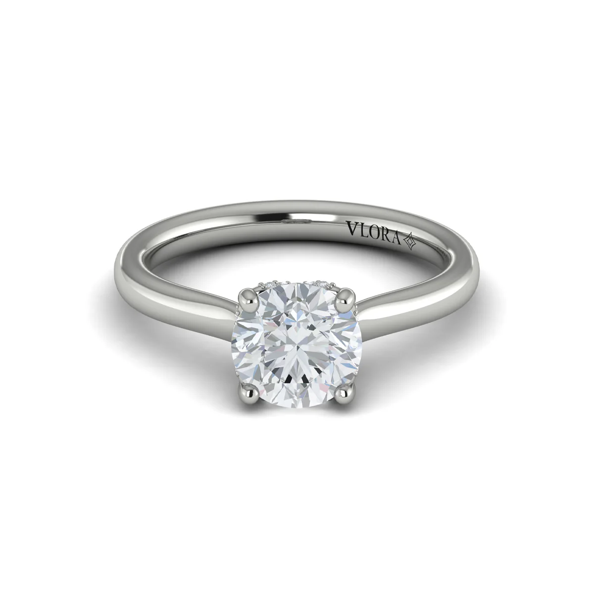 Springer's Forever Select 18K White Gold Round Solitaire Engagement Ring Style Mounting