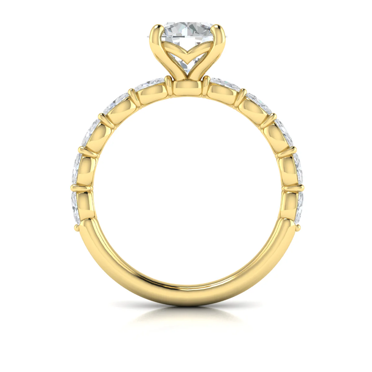 Springer's Forever Select 18K Yellow Gold Round Engagement Ring Mounting - Image 2