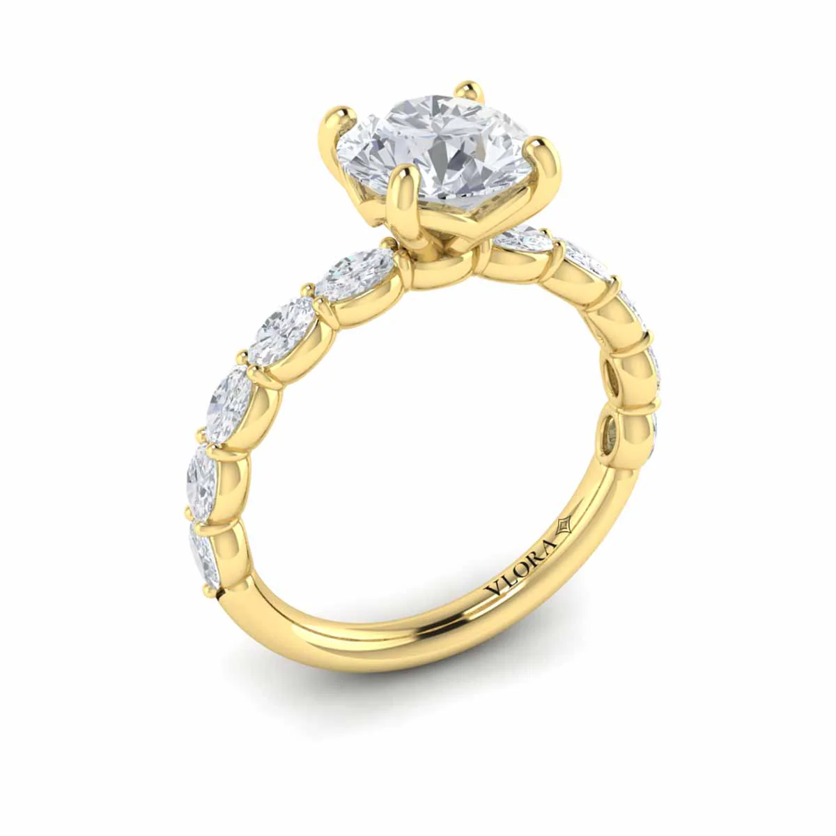 Springer's Forever Select 18K Yellow Gold Round Engagement Ring Mounting - Image 3