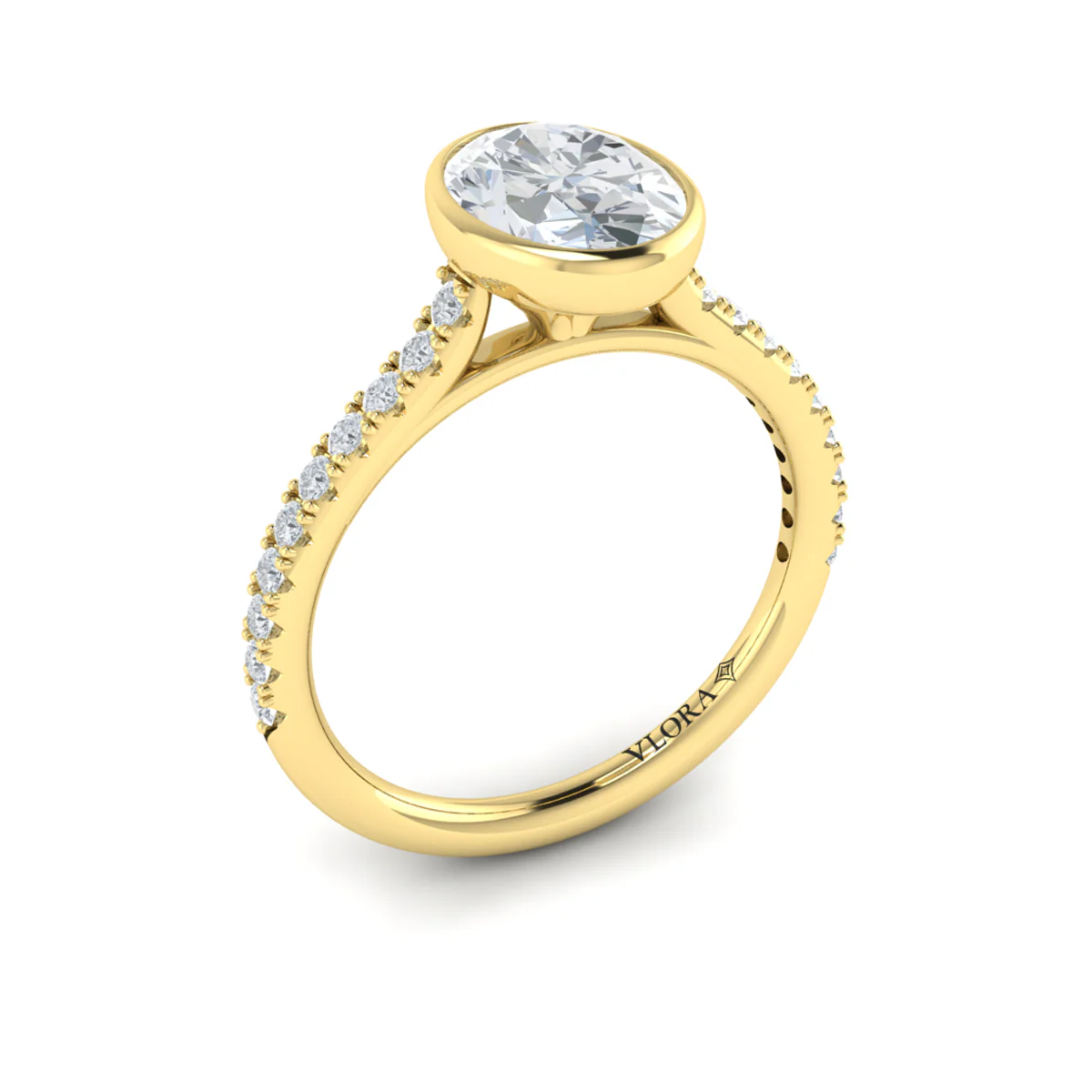 Springer's Forever Select 18K Yellow Gold Oval Engagement Ring Style Mounting - Image 3