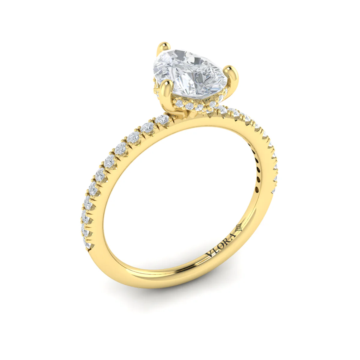 Springer's Forever Select 18K Yellow Gold Pear Engagement Ring Style Mounting - Image 3