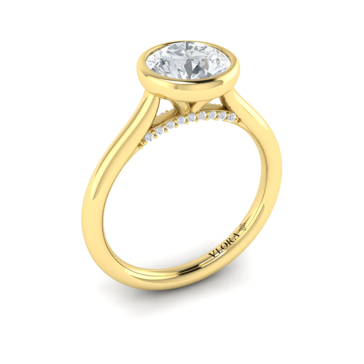 Springer's Forever Select 18K Yellow Gold Round Engagement Ring Style Mounting - Image 3