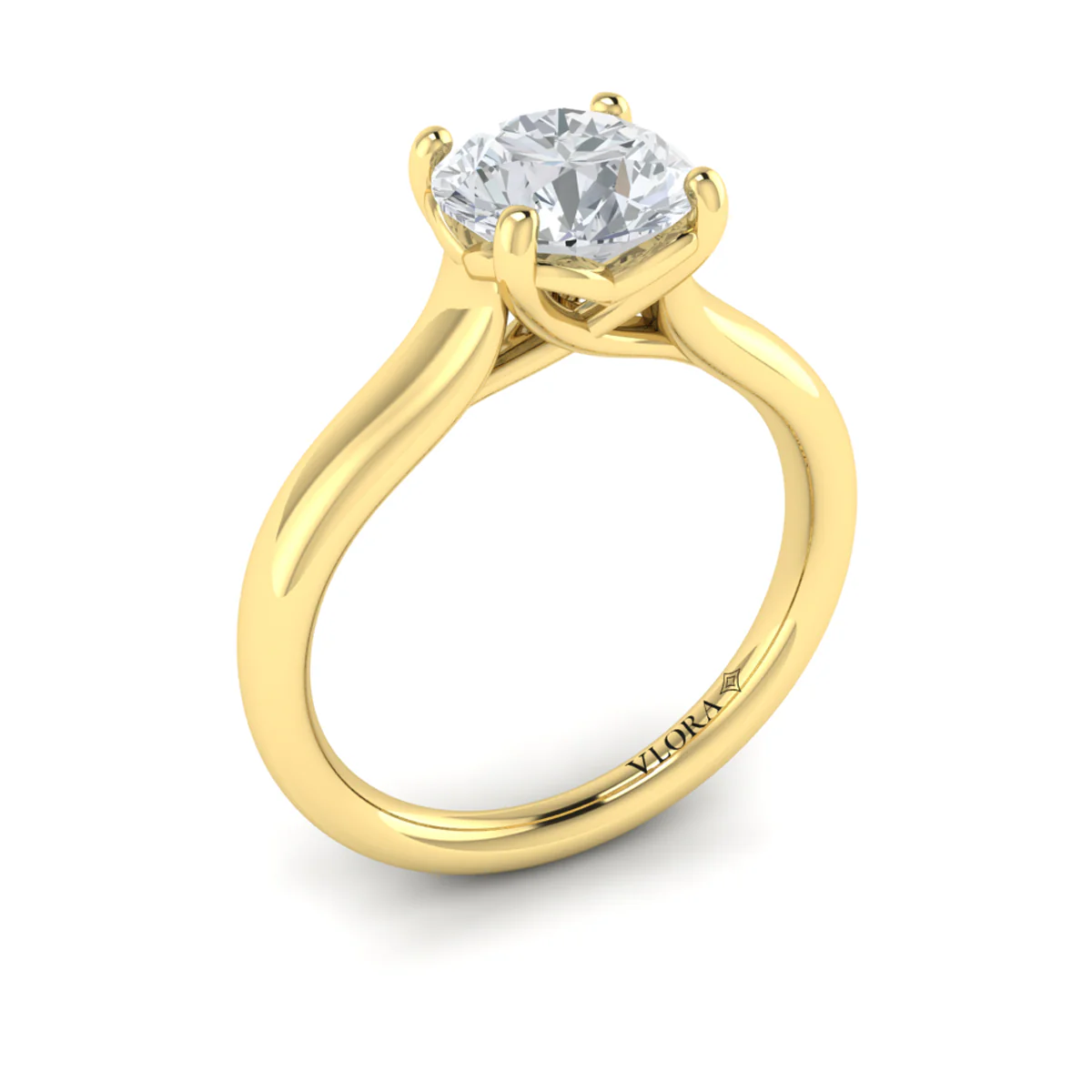 Springer's Forever Select 18K Yellow Gold Round Engagement Ring Style Mounting - Image 3