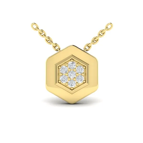 Springer's Forever Signature 14k Yellow Gold Diamond Honeycomb Pendant Necklace - Image 2