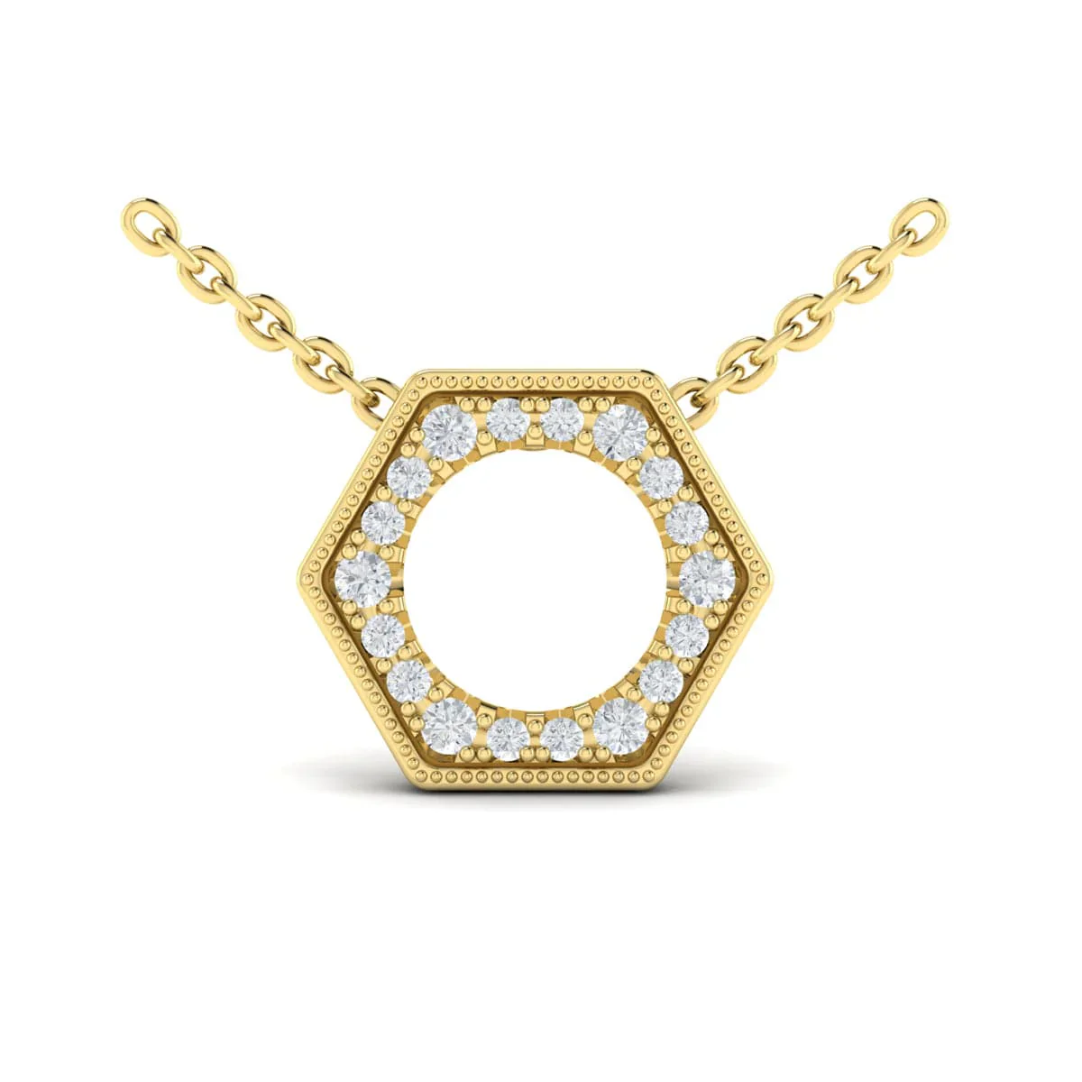 Springer's Forever Signature 14k Yellow Gold Diamond Open Honeycomb Pendant