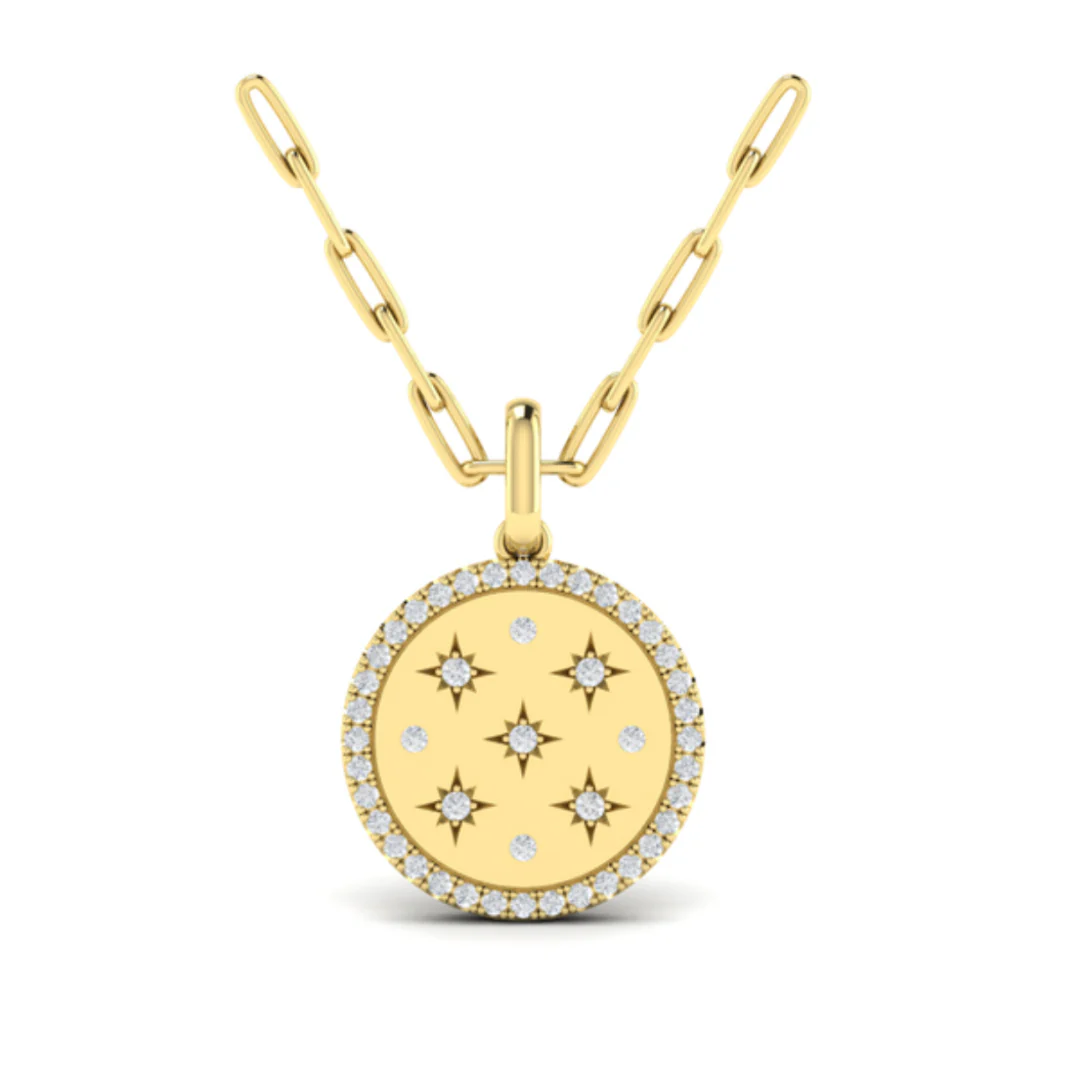 Springer's Forever Signature 14k Yellow Gold Star Diamonds and Diamond Pendant Necklace - Image 2