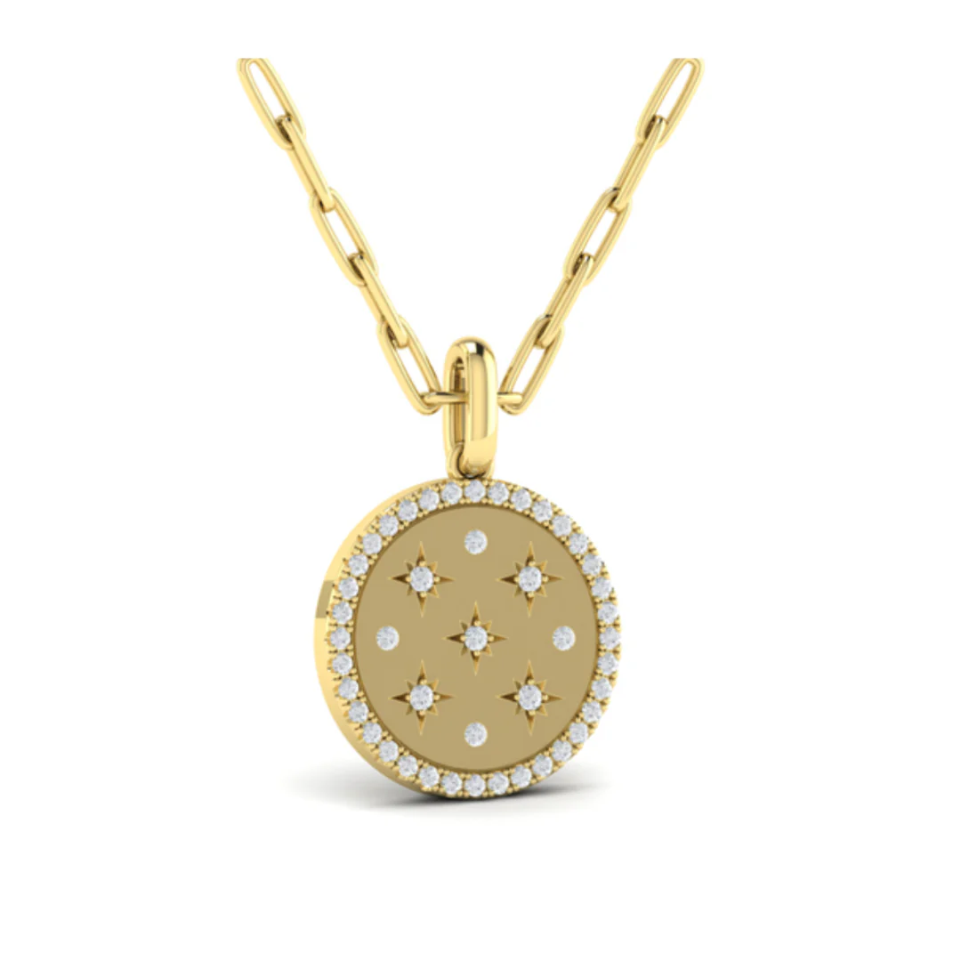 Springer's Forever Signature 14k Yellow Gold Star Diamonds and Diamond Pendant Necklace - Image 3