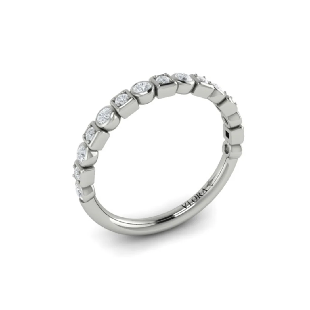 Springer's Forever Select 18k White Gold Alternating Diamond Band - .32ctw - Image 2