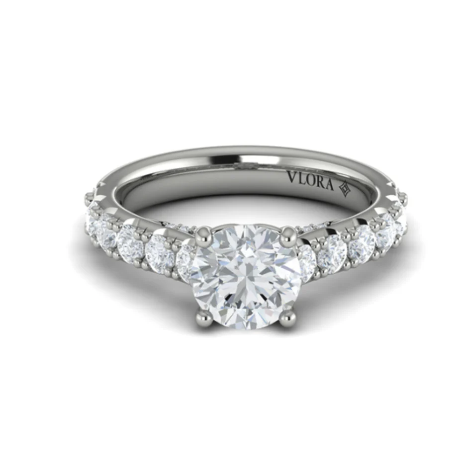 Springer's Forever Select 18k White Gold Round Engagement Ring Mounting - 1ctw