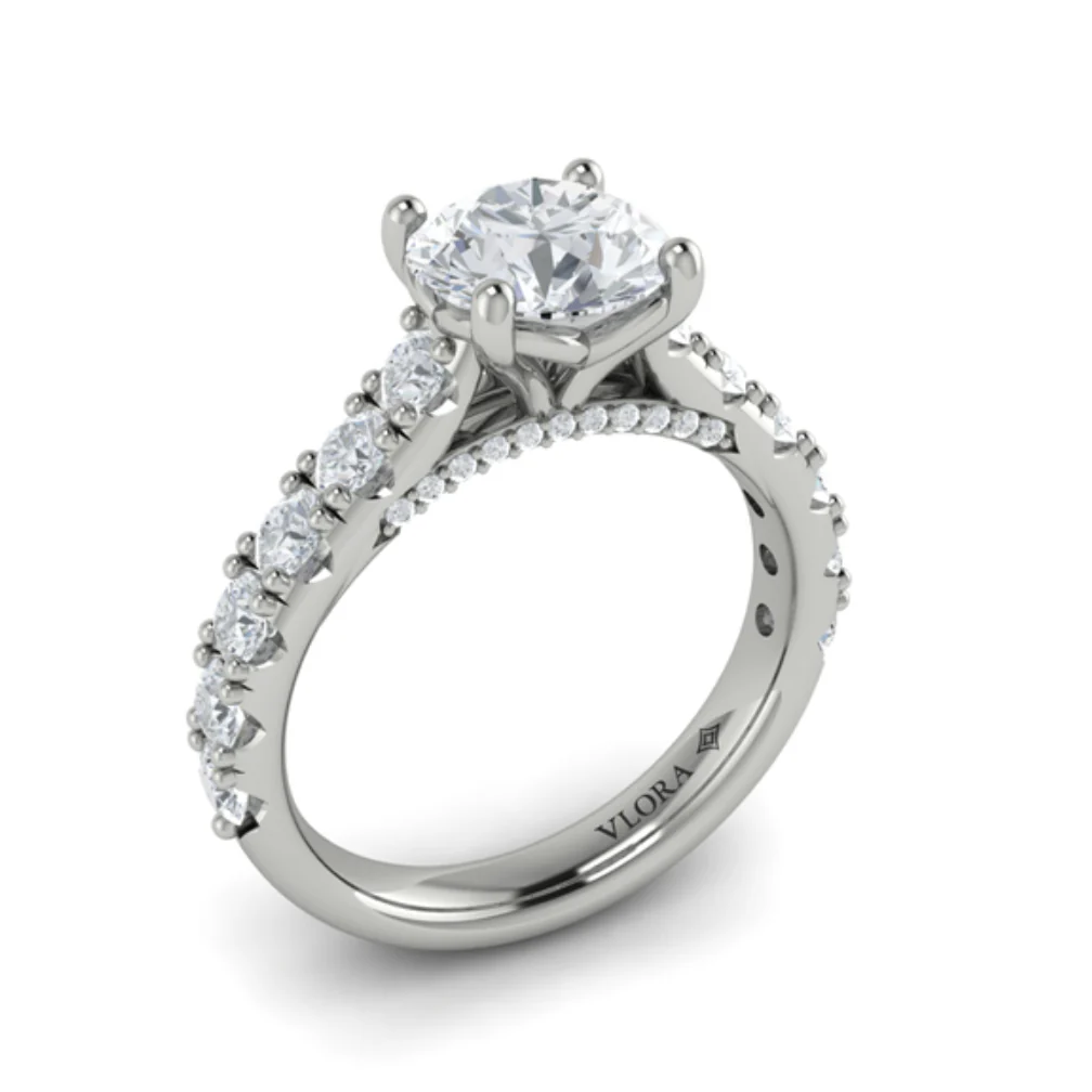 Springer's Forever Select 18k White Gold Round Engagement Ring Mounting - 1ctw - Image 2