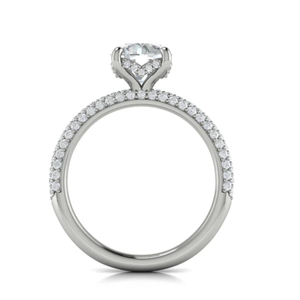 Springer's Forever Select 18k White Gold Round Engagement Ring Mounting - .54ctw - Image 3
