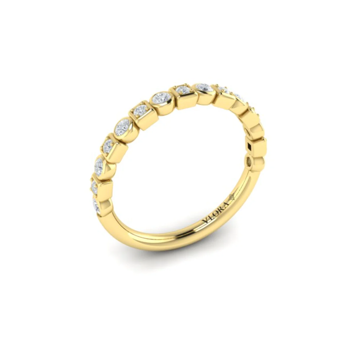 Springer's Forever Select 18k Yellow Gold Alternating Diamond Band - .32ctw - Image 2