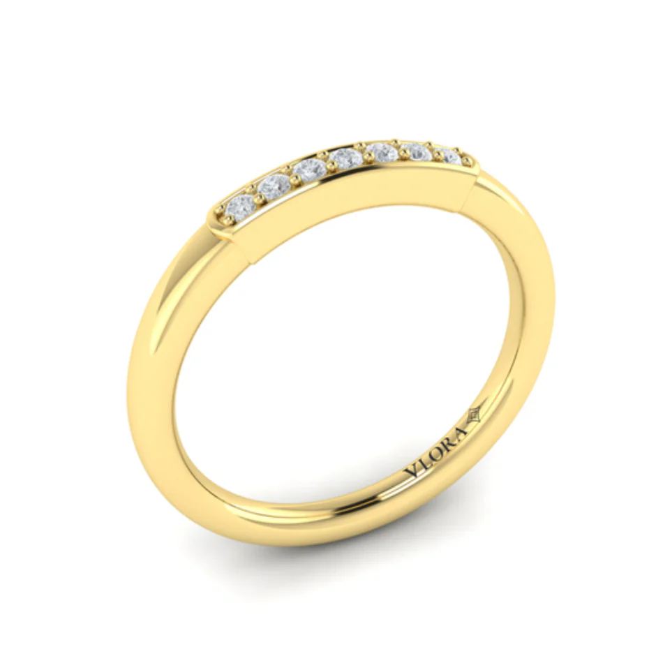 Springer's Forever Select 18k Yellow Gold Diamond Band with Bead-Set Diamonds - Image 2