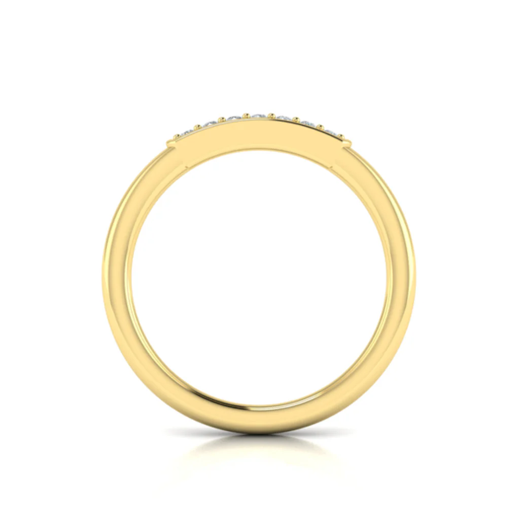Springer's Forever Select 18k Yellow Gold Diamond Band with Bead-Set Diamonds - Image 3