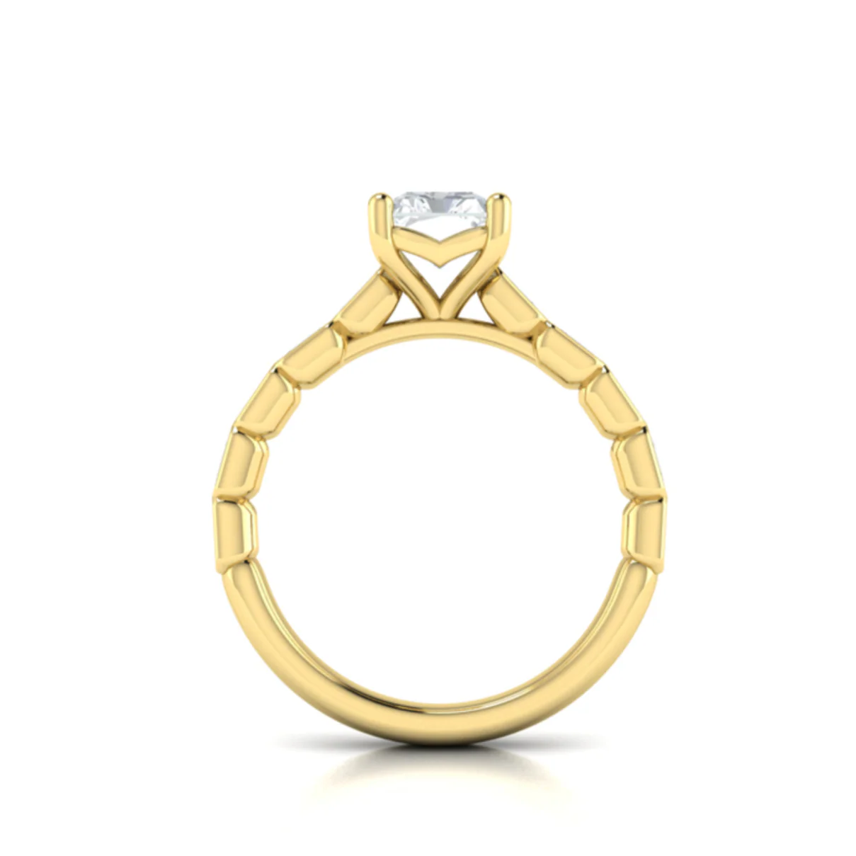 Springer's Forever Select 18K Yellow Gold Emerald Cut Engagement Ring Style Mounting - Image 3