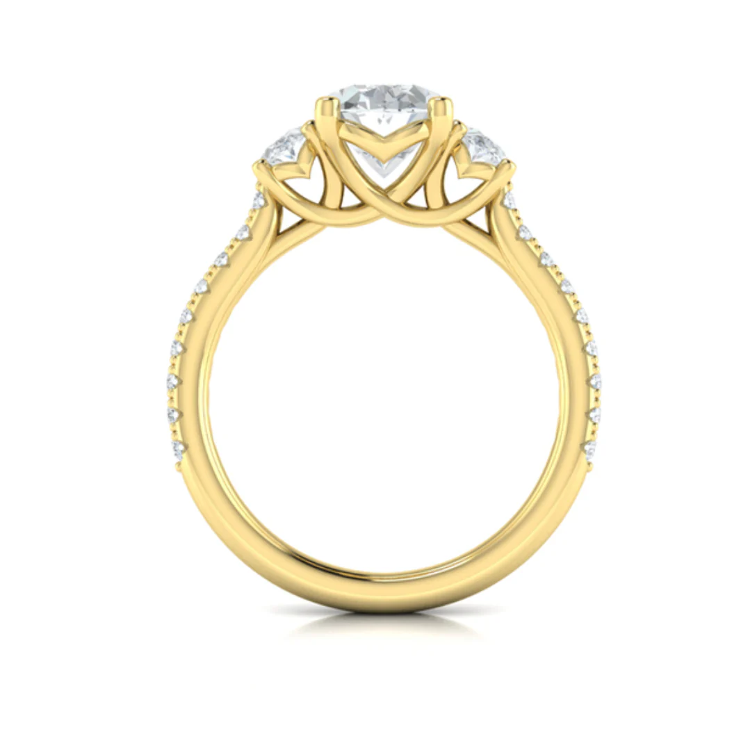 Springer's Forever Select 18K Yellow Gold Oval Engagement Ring Mounting - .71ctw - Image 2