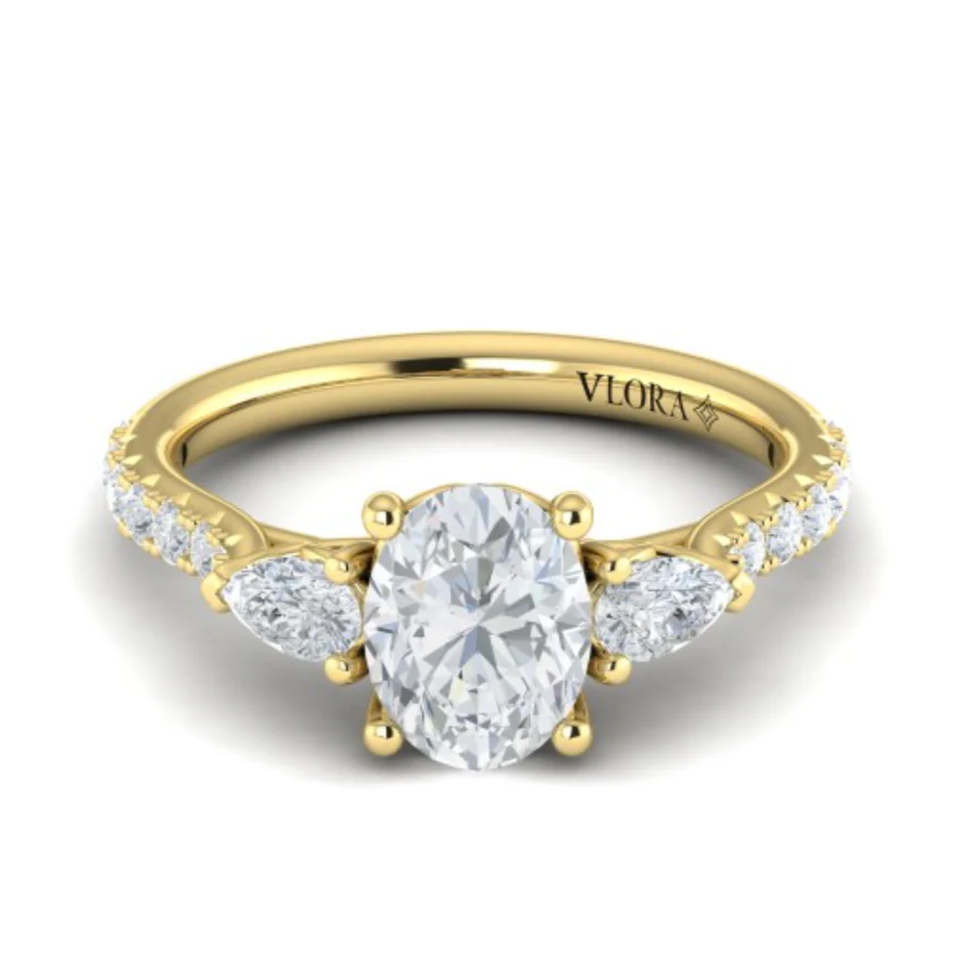Springer's Forever Select 18K Yellow Gold Oval Engagement Ring Mounting - .72ctw