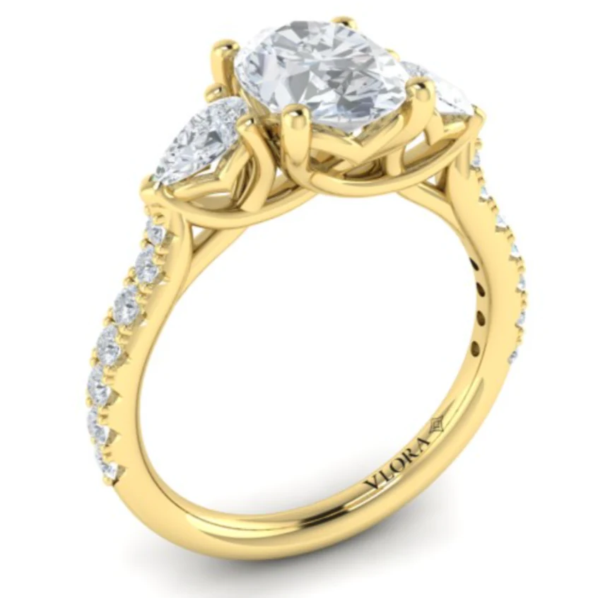Springer's Forever Select 18K Yellow Gold Oval Engagement Ring Mounting - .72ctw - Image 2