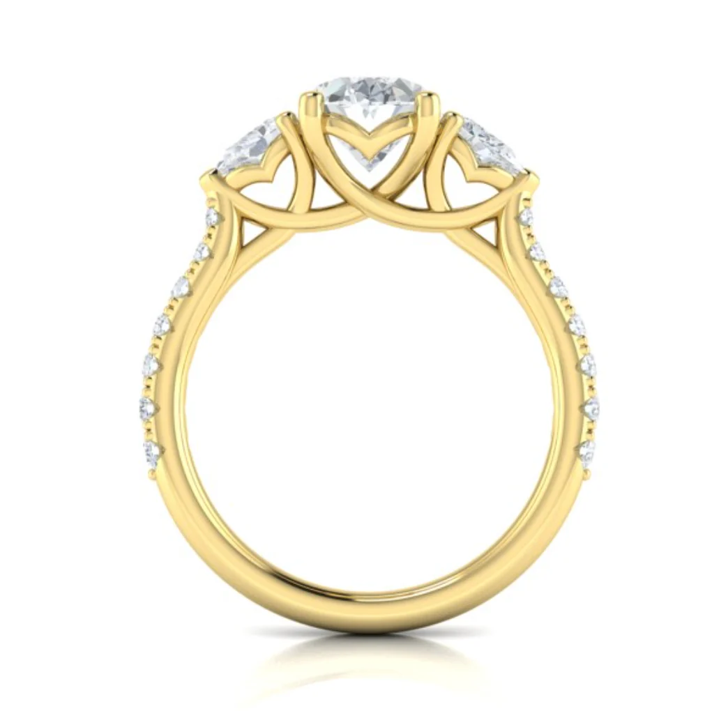 Springer's Forever Select 18K Yellow Gold Oval Engagement Ring Mounting - .72ctw - Image 3