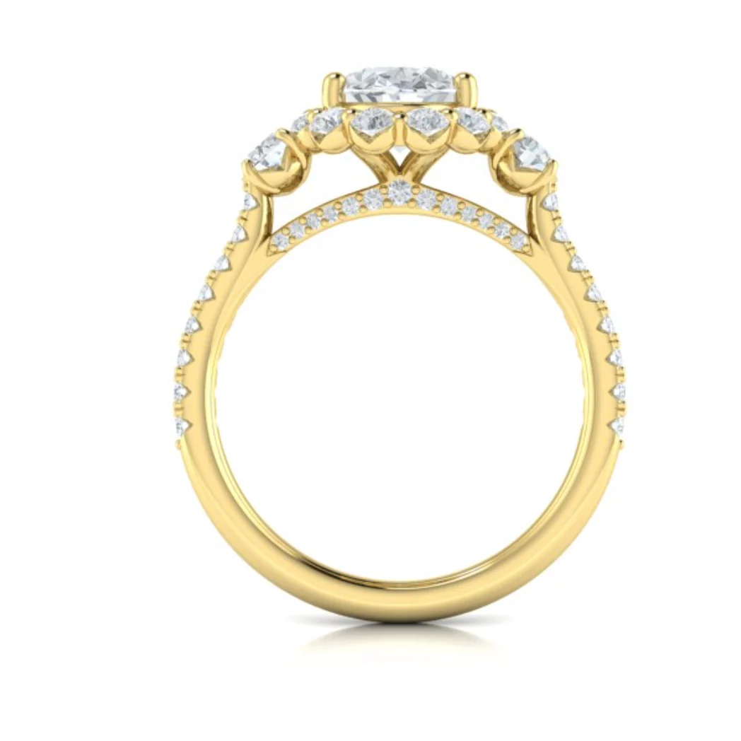 Springer's Forever Select 18k Yellow Gold Oval Engagement Ring Mounting - 1.01ctw - Image 3
