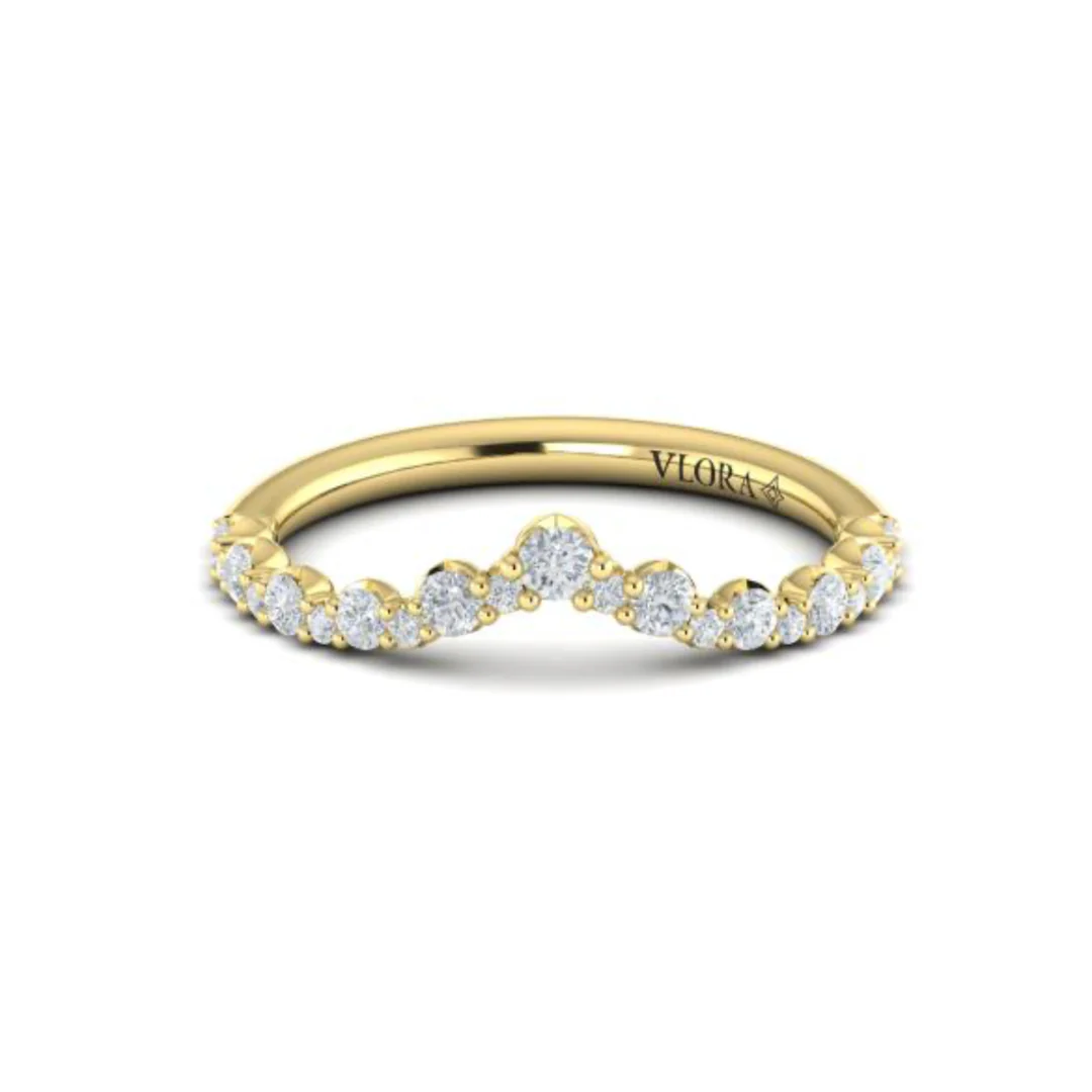 Springer's Forever Select 18k Yellow Gold Round Diamond Contour Band - 0.43ctw
