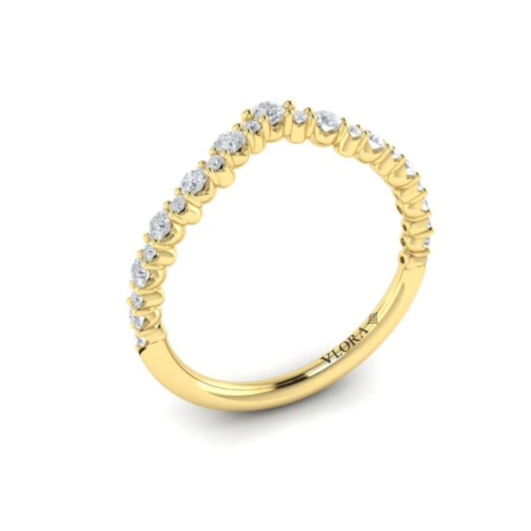 Springer's Forever Select 18k Yellow Gold Round Diamond Contour Band - 0.43ctw - Image 2