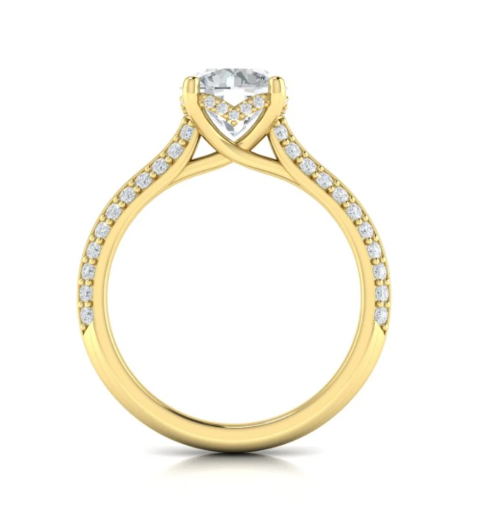 Springer's Forever Select 18K Yellow Gold Round Engagement Ring Mounting - .45ctw - Image 3