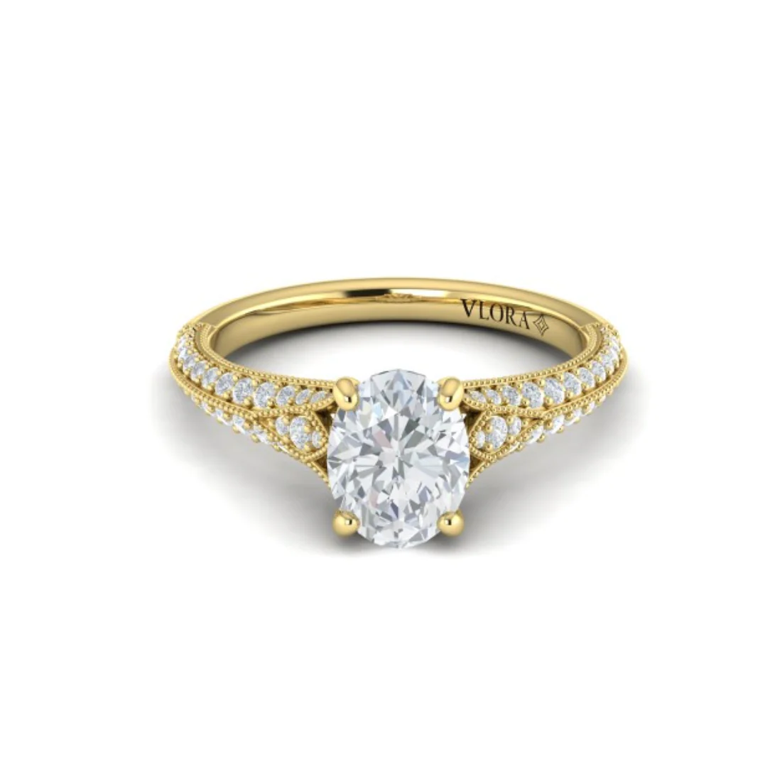 Springer's Forever Select 18k Yellow Gold Oval Engagement Ring Mounting - .39ctw