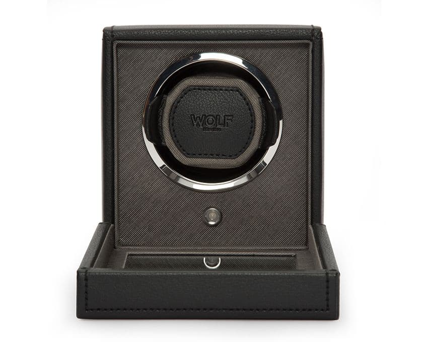 WOLF Single Cub Watch Winder with Cover - Black - Image 3