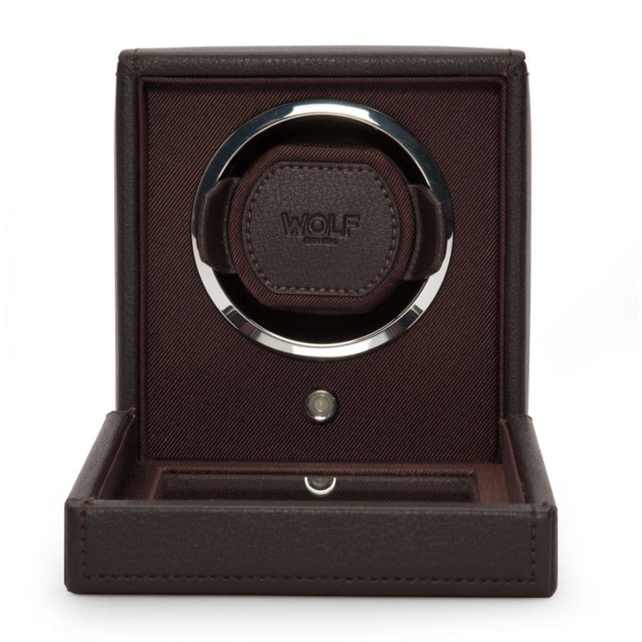 WOLF Single Cub Watch Winder with Cover - Brown - Image 4