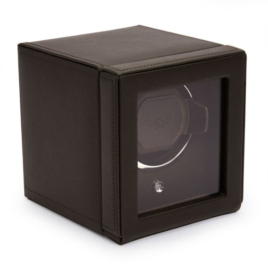 WOLF Single Cub Watch Winder with Cover - Brown - Image 5