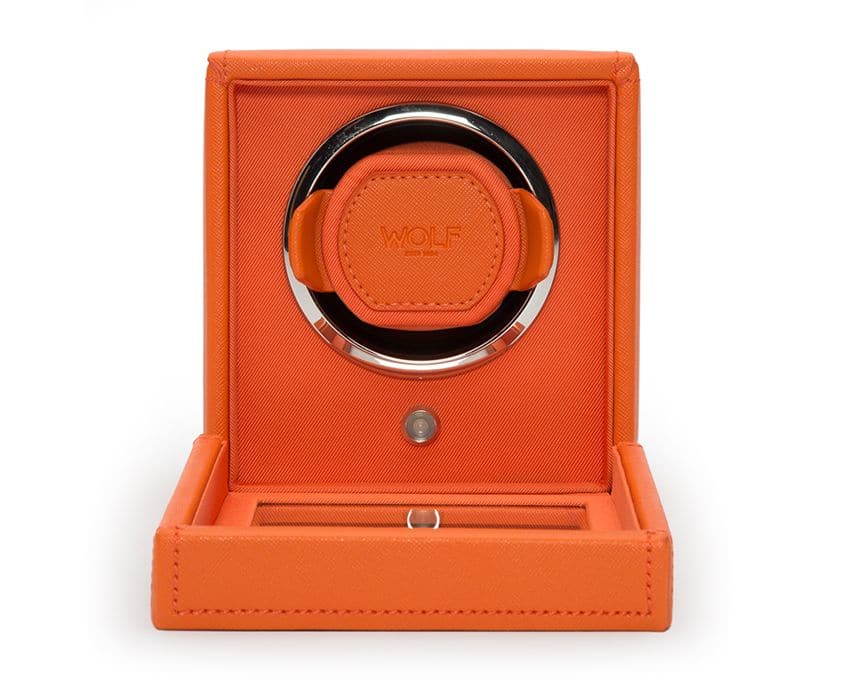 WOLF Single Cub Watch Winder with Cover - Orange - Image 2