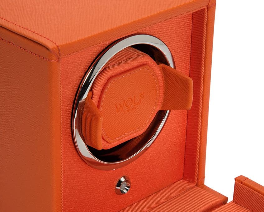 WOLF Single Cub Watch Winder with Cover - Orange - Image 4