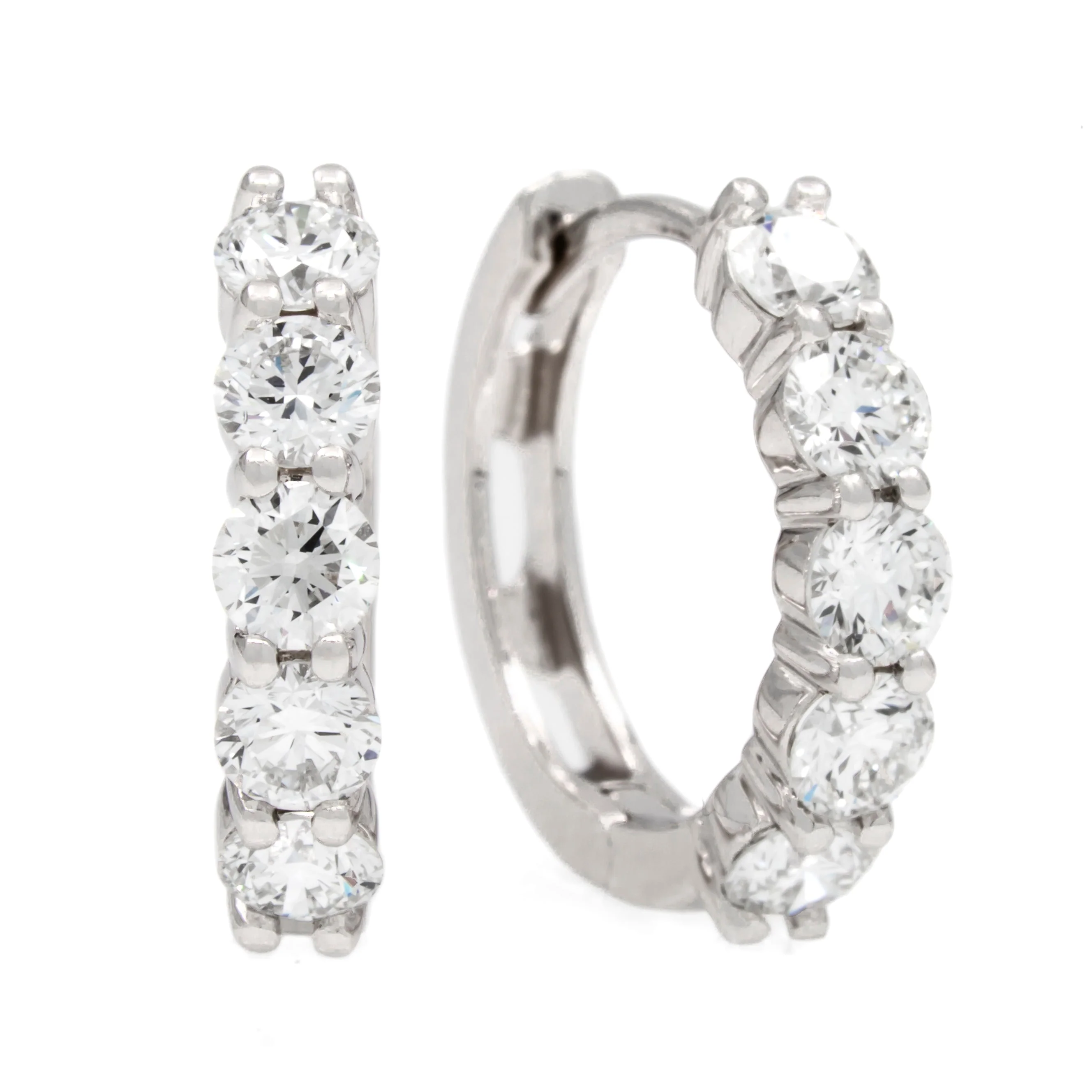 Springer’s Forever Select Diamond Hoop Earrings in 18K White Gold – 1.15ctw
