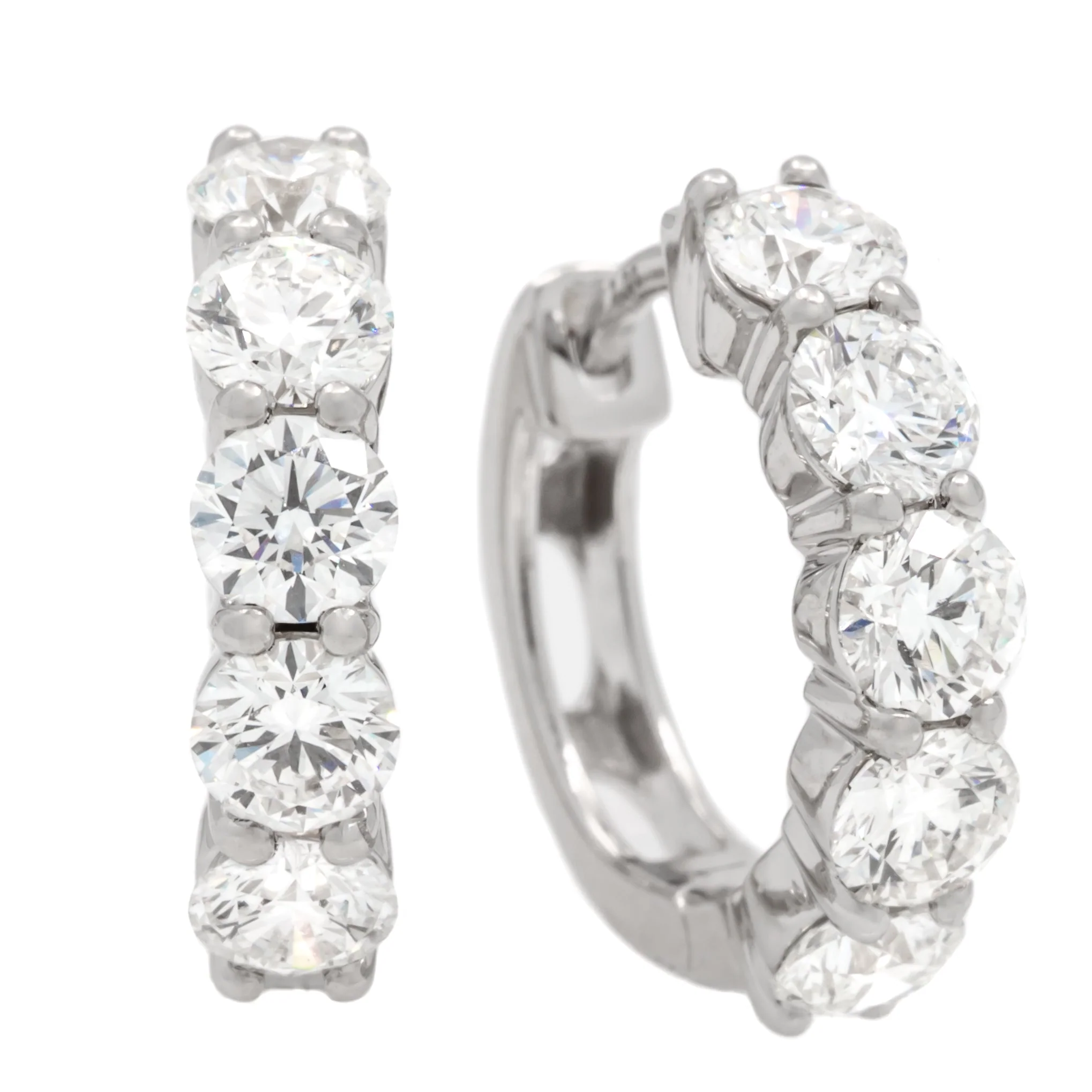 Springerâs Forever Select Diamond Hoop Earrings in 18K White Gold â 2.33ctw