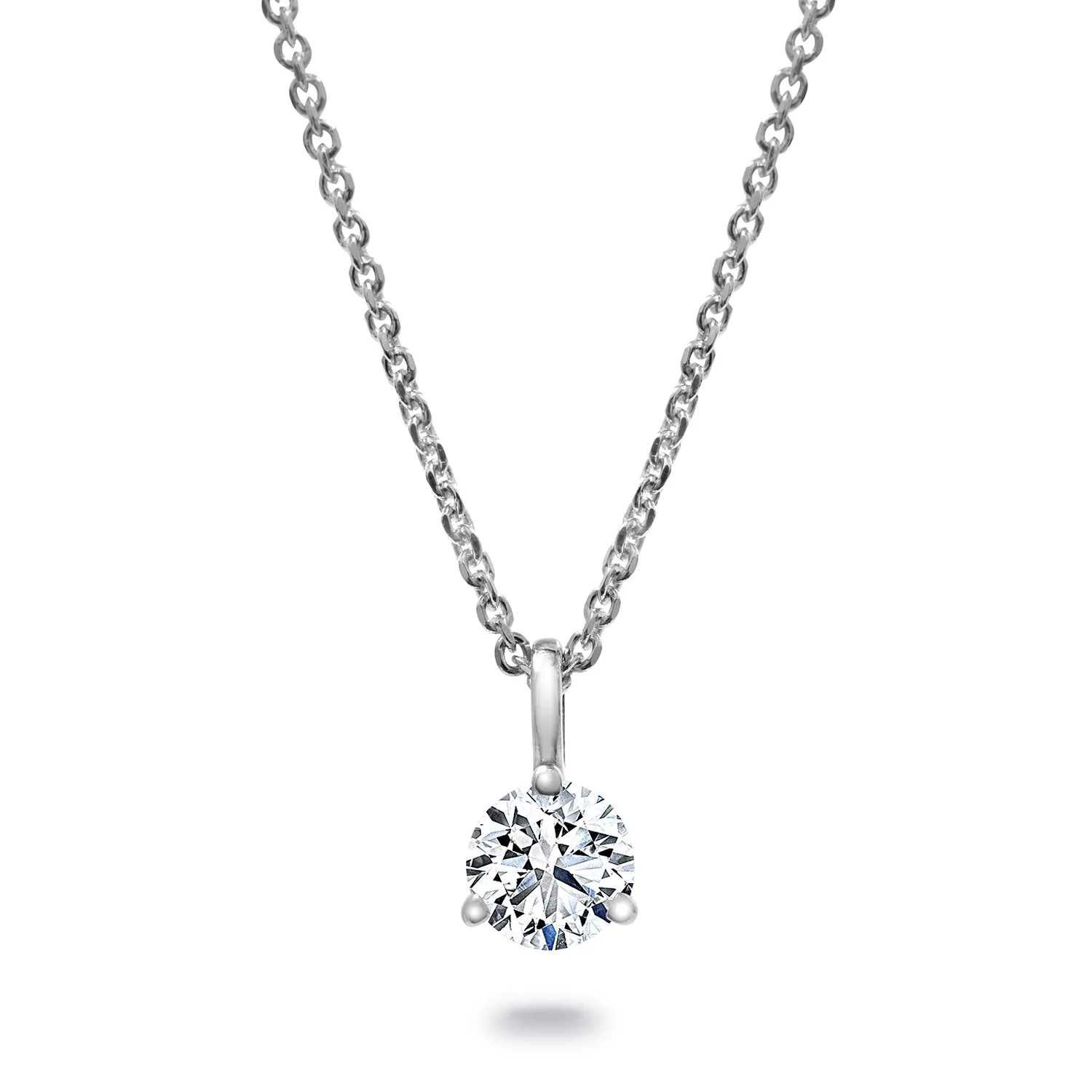 Springer's Forever Select Round Diamond Solitaire Pendant Necklace in 18K White Gold  – 0.30ctw