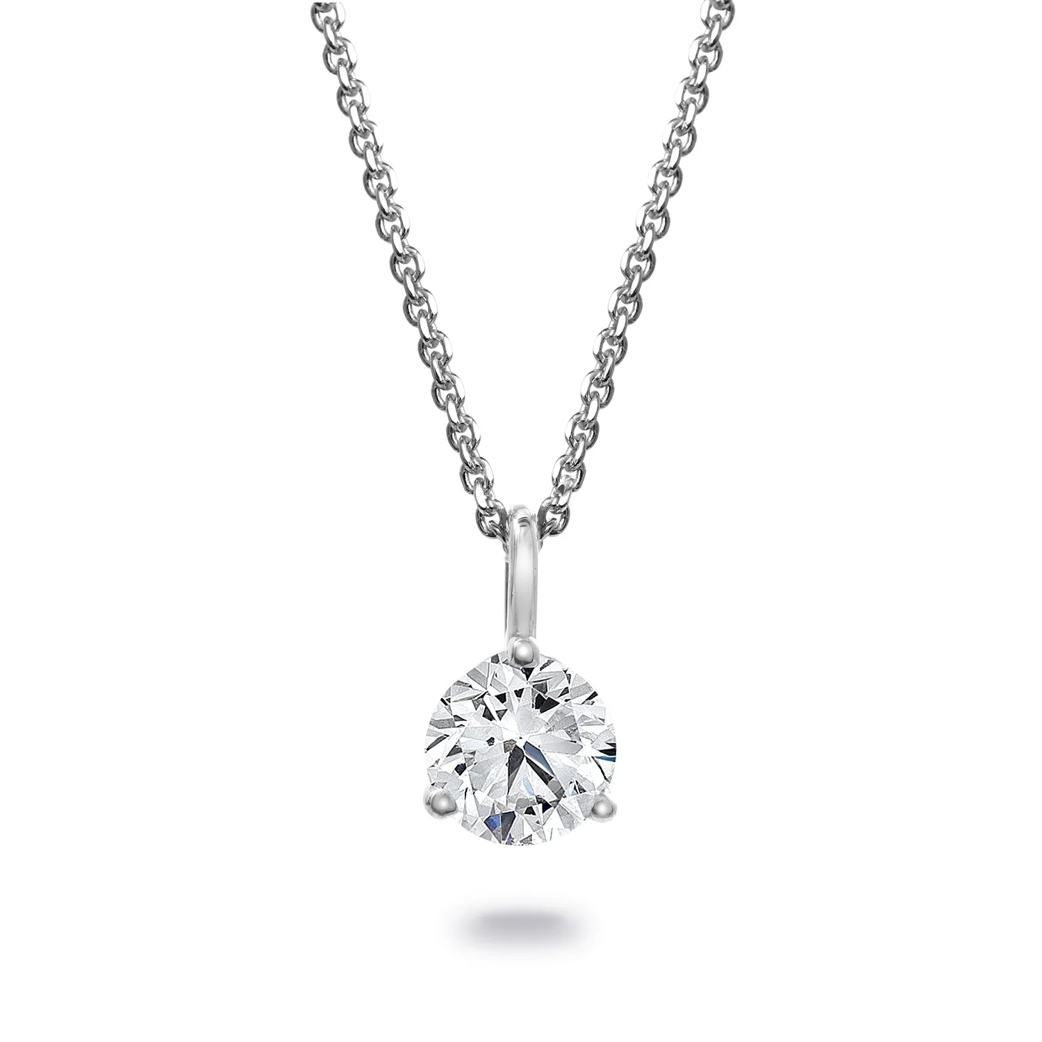 Springer's Forever Select Round Diamond Solitaire Pendant Necklace in 18K White Gold  – 0.70ctw