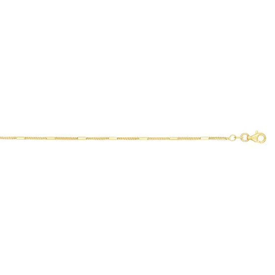 Springer's Forever Signature 14k Yellow Gold 1.3mm Polished Bar Station Saturn Chain - 18"
