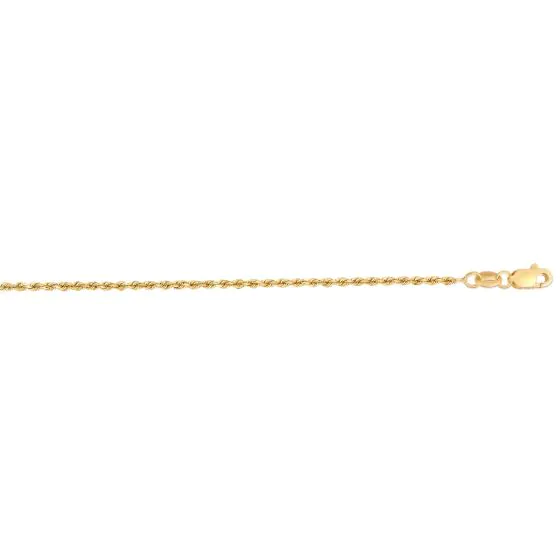 Springer's Forever Signature 14k Yellow Gold 1.4mm Diamond Cut Royal Rope Chain - 18"