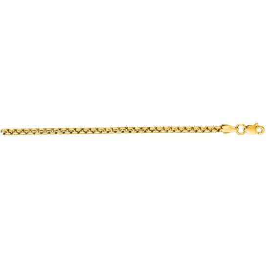 Springer's Forever Signature 14k Yellow Gold 2.5mm Solid Round Box Chain - 24"