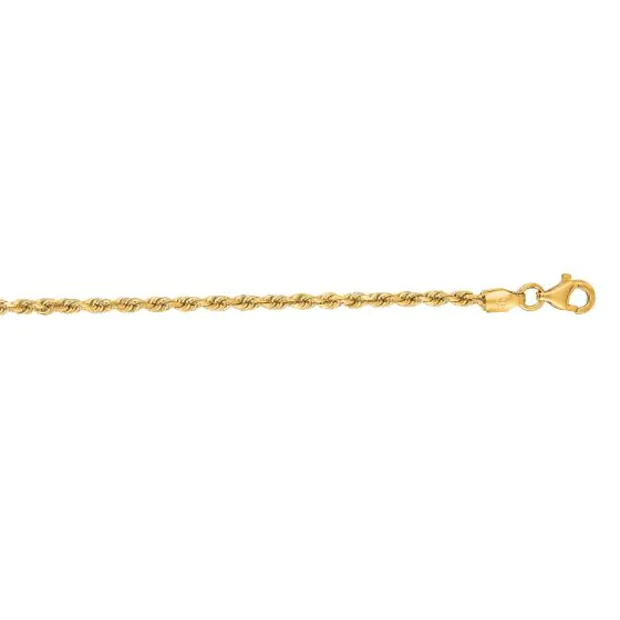 Springer's Forever Signature 14k Yellow Gold 2mm Diamond Cut Royal Rope Chain - 16"