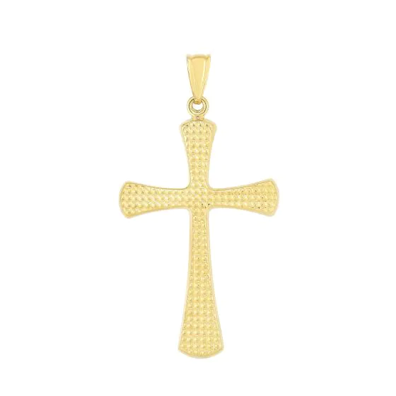Springer's Forever Signature 14k Yellow Gold Large Diamond Cut Cross