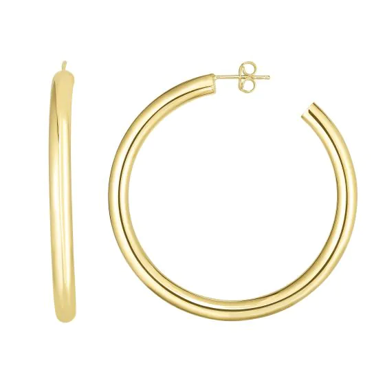 Springer's Forever Signature 14k Yellow Gold Polished C Hoop Earring - 40mm
