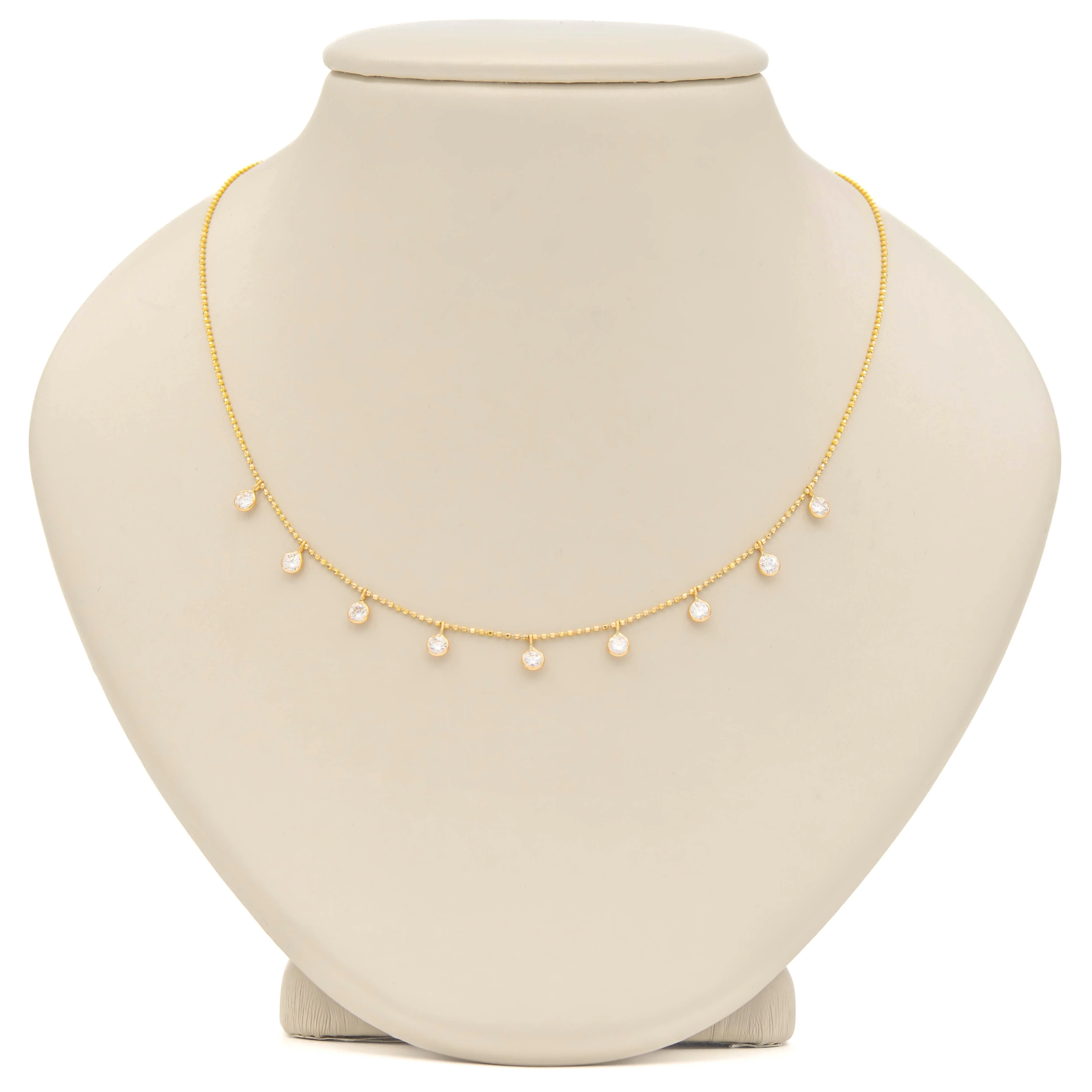 Springer's Forever Signature Diamond Bezel Station Necklace 14K Yellow Gold - 1.00ctw