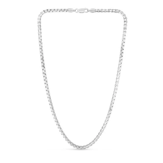 Springer's Forever Signature Sterling Silver 3.9mm Rockstar Cut Round Box Chain - 20" - Image 2