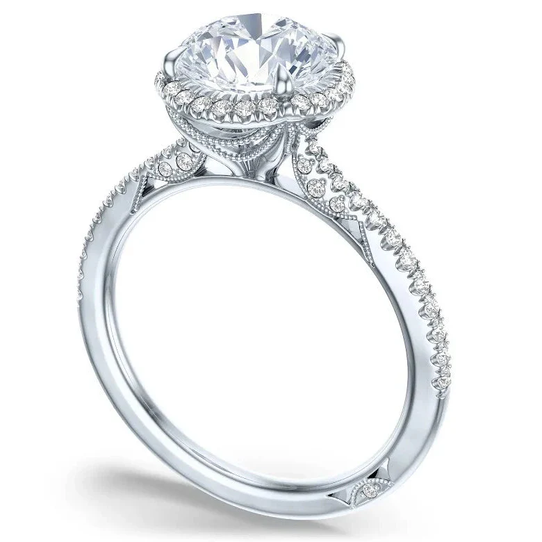 Tacori 18k White Gold Diamond Halo Semi-Mounting - Image 3